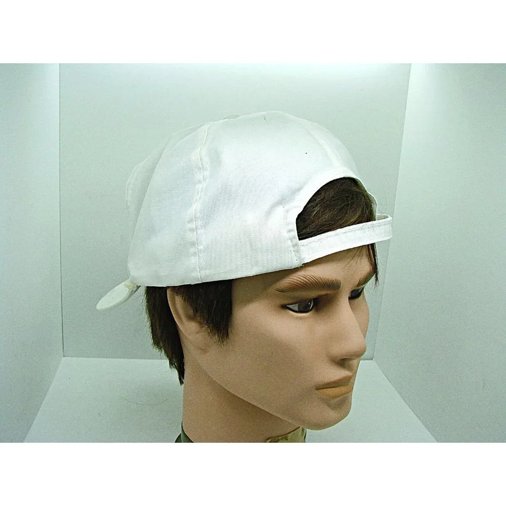 Vintage Perkin Elmer Adjustable Clip Back Baseball Cap Nissin Unisex Adult White